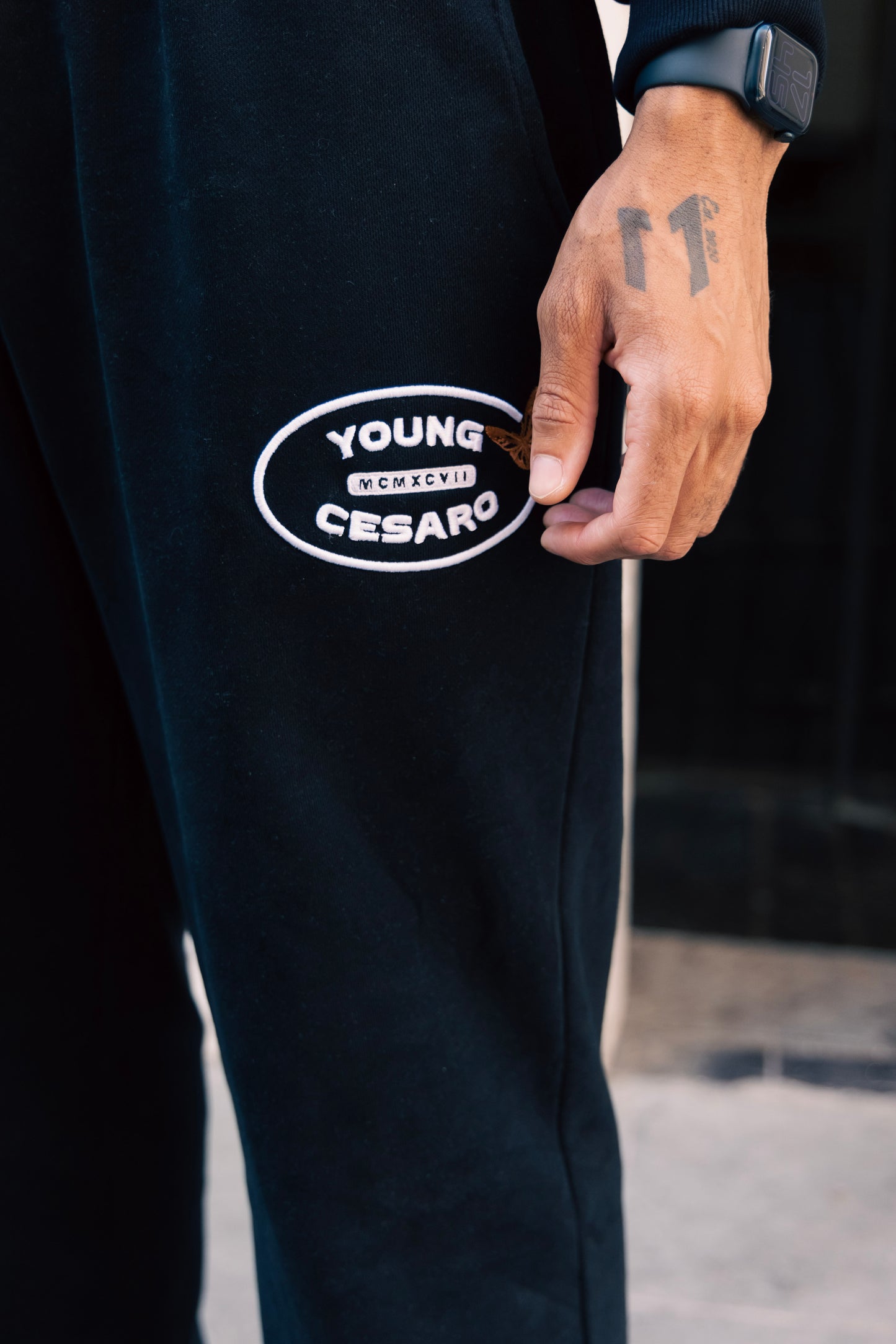 YOUNG CESARO BUTTERFLY SWEATPANTS- Black