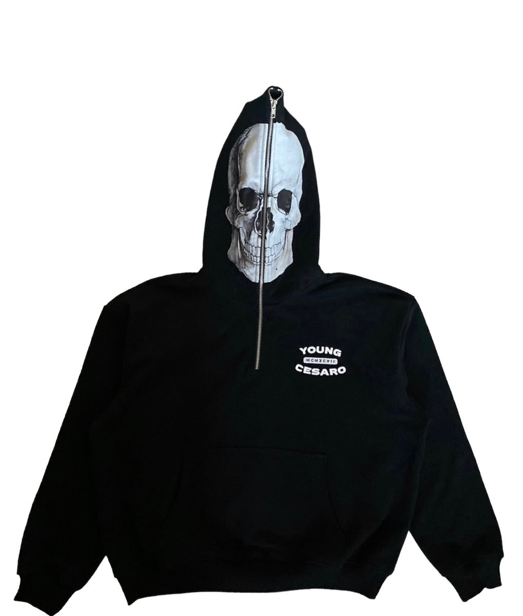 YOUNG CESARO SKULL HOODIE- Black