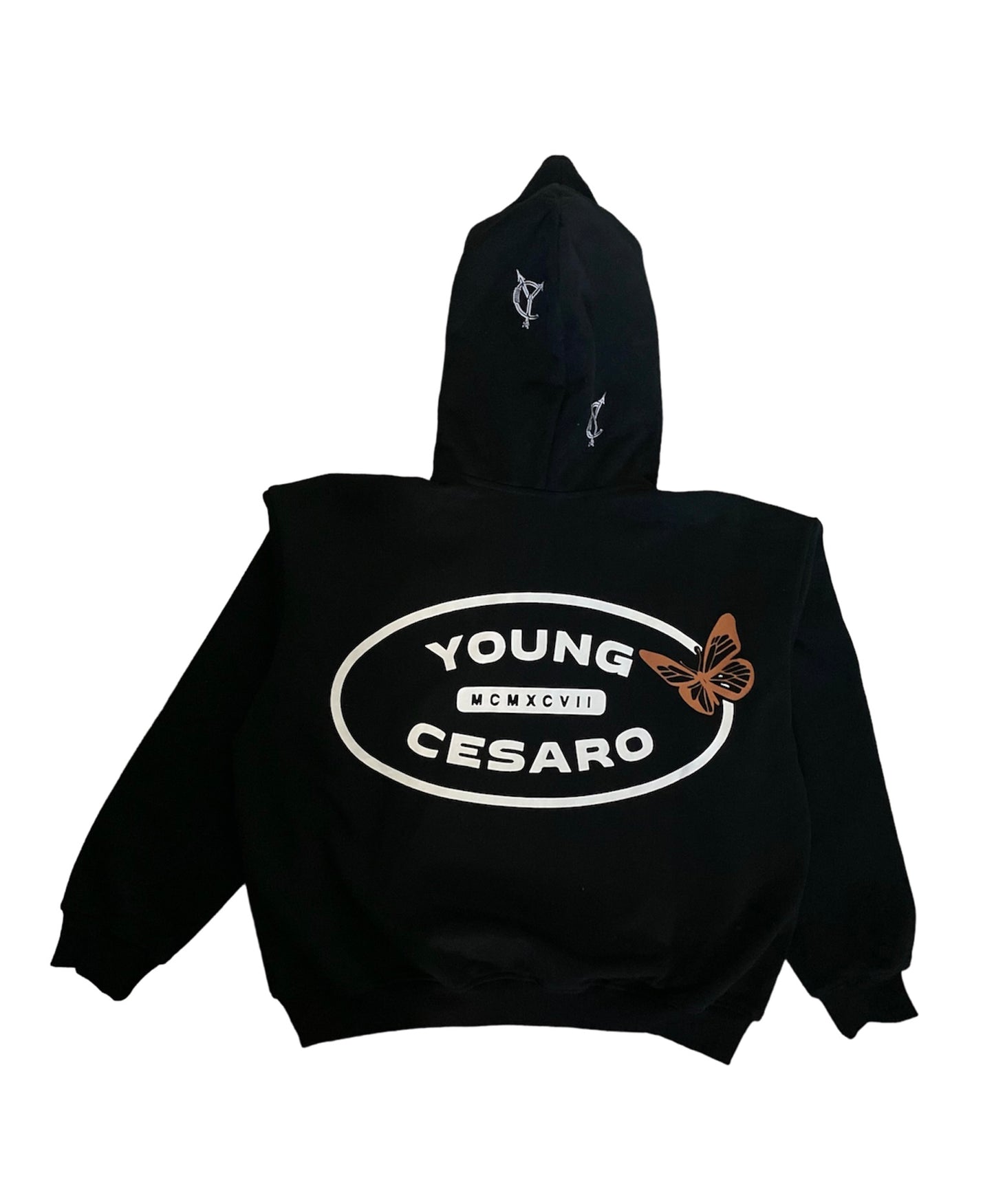 YOUNG CESARO SKULL HOODIE- Black